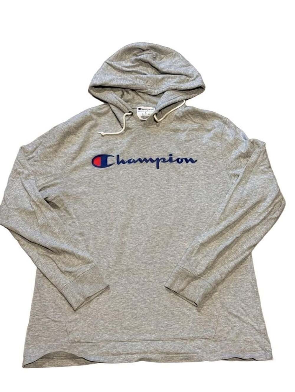 Champion Authentic Athleticwear Men's Gray Long Sleeve Jersey Hoodie Size Large